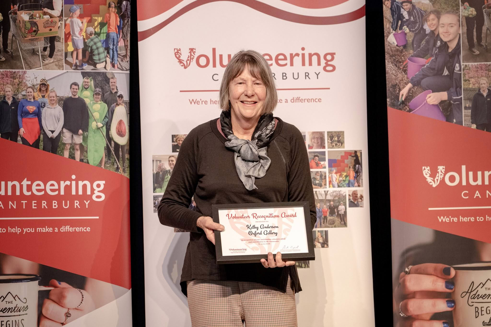 Kathy Anderson, Oxford Gallery, receiving a Volunteer Recognition Award 2026.