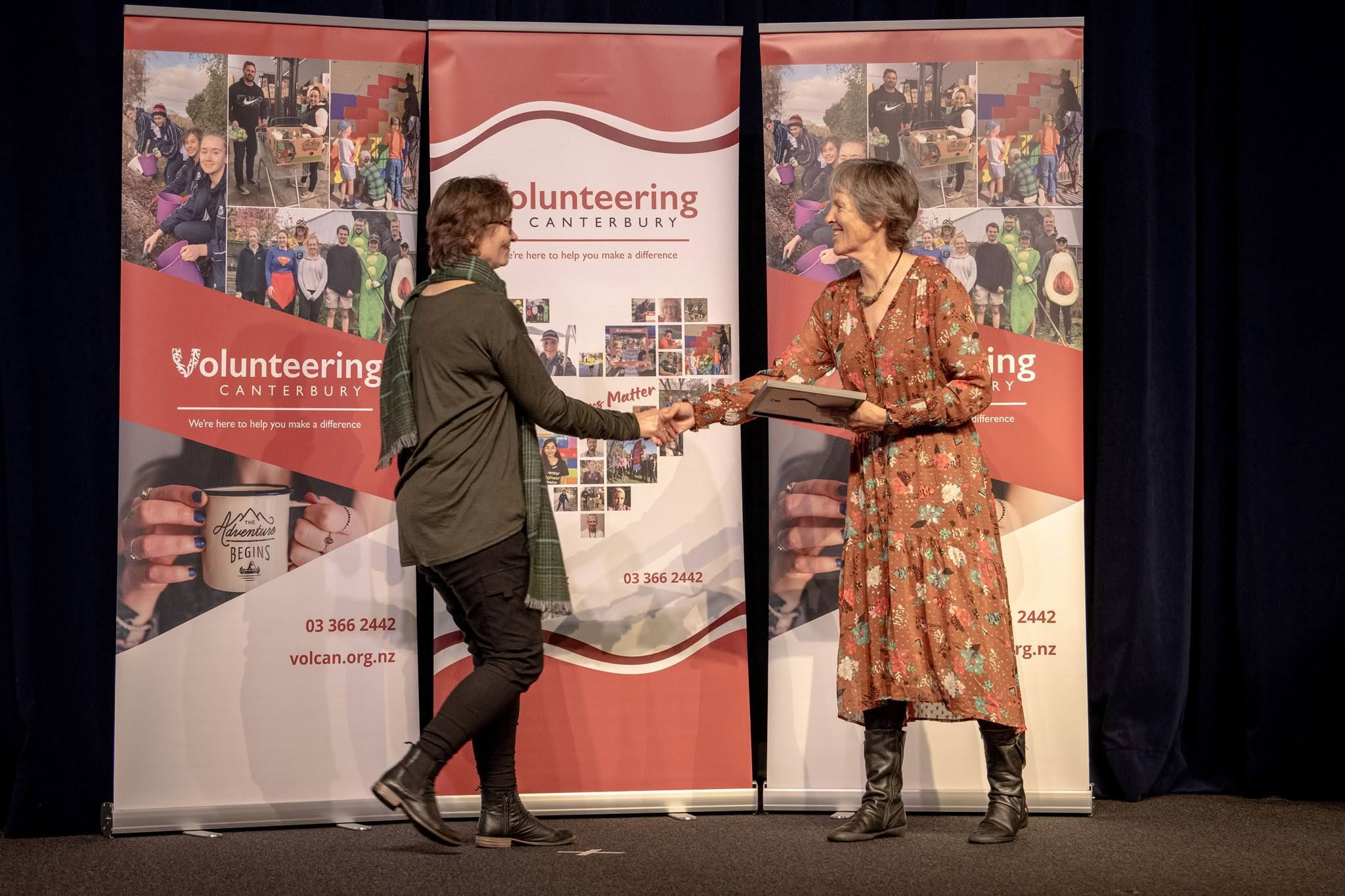 Christine Green, Perinatal Wellbeing Canterbury, receiving a Volunteer Recognition Award 2026.