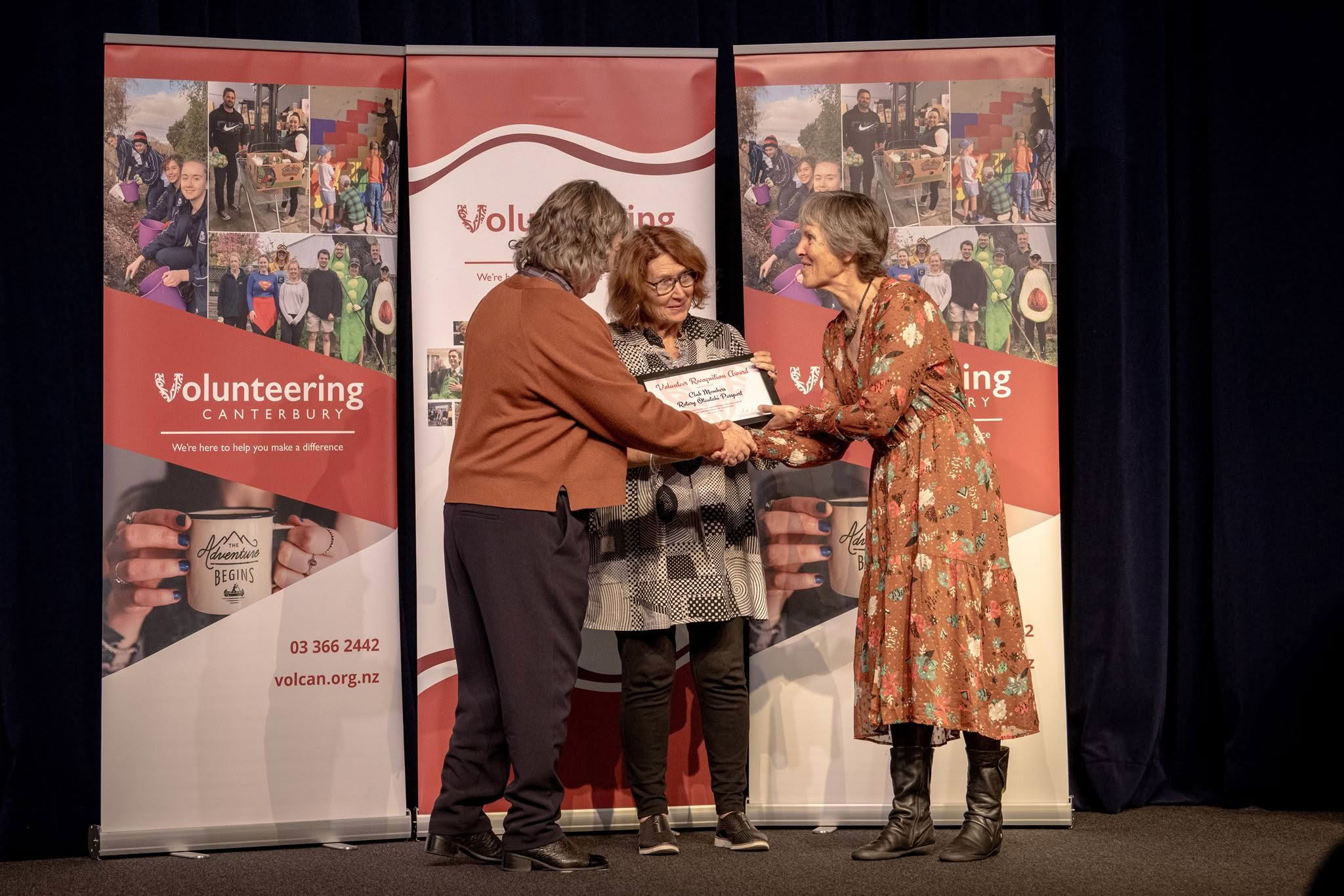 Club Members, Rotary Ōtautahi Passport, receiving a Volunteer Recognition Award 2026.