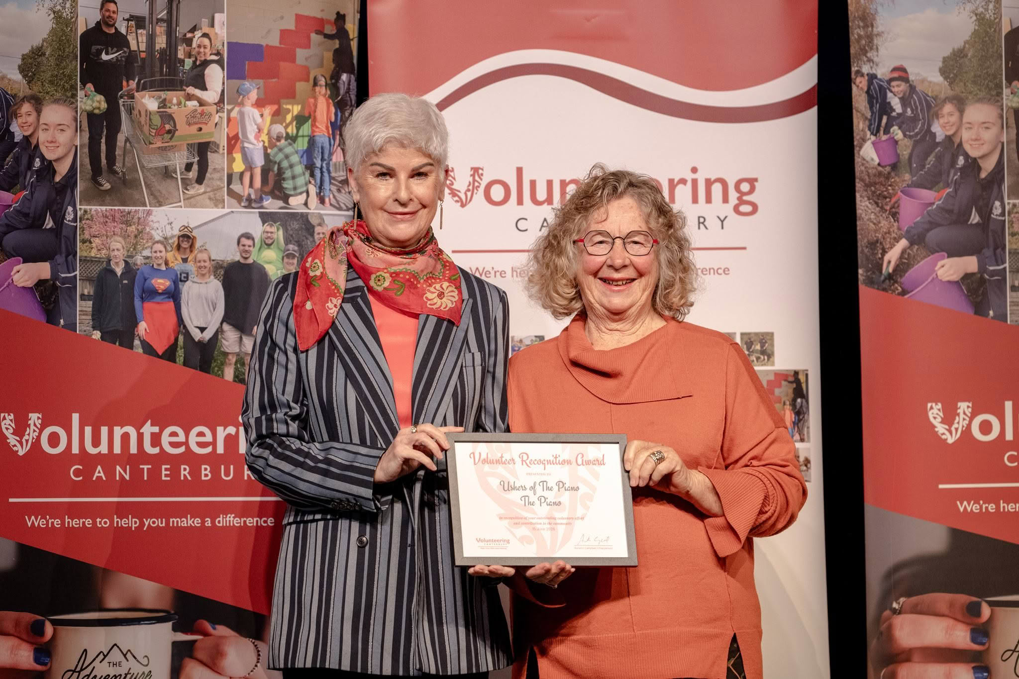 Ushers of the Piano, The Piano, receiving a Volunteer Recognition Award 2026.