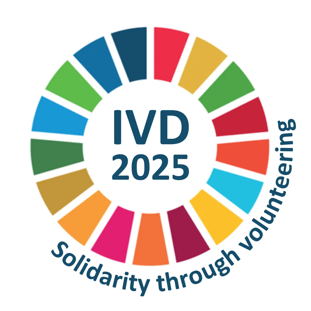 Logo and tagline for International Volunteer Day 2025