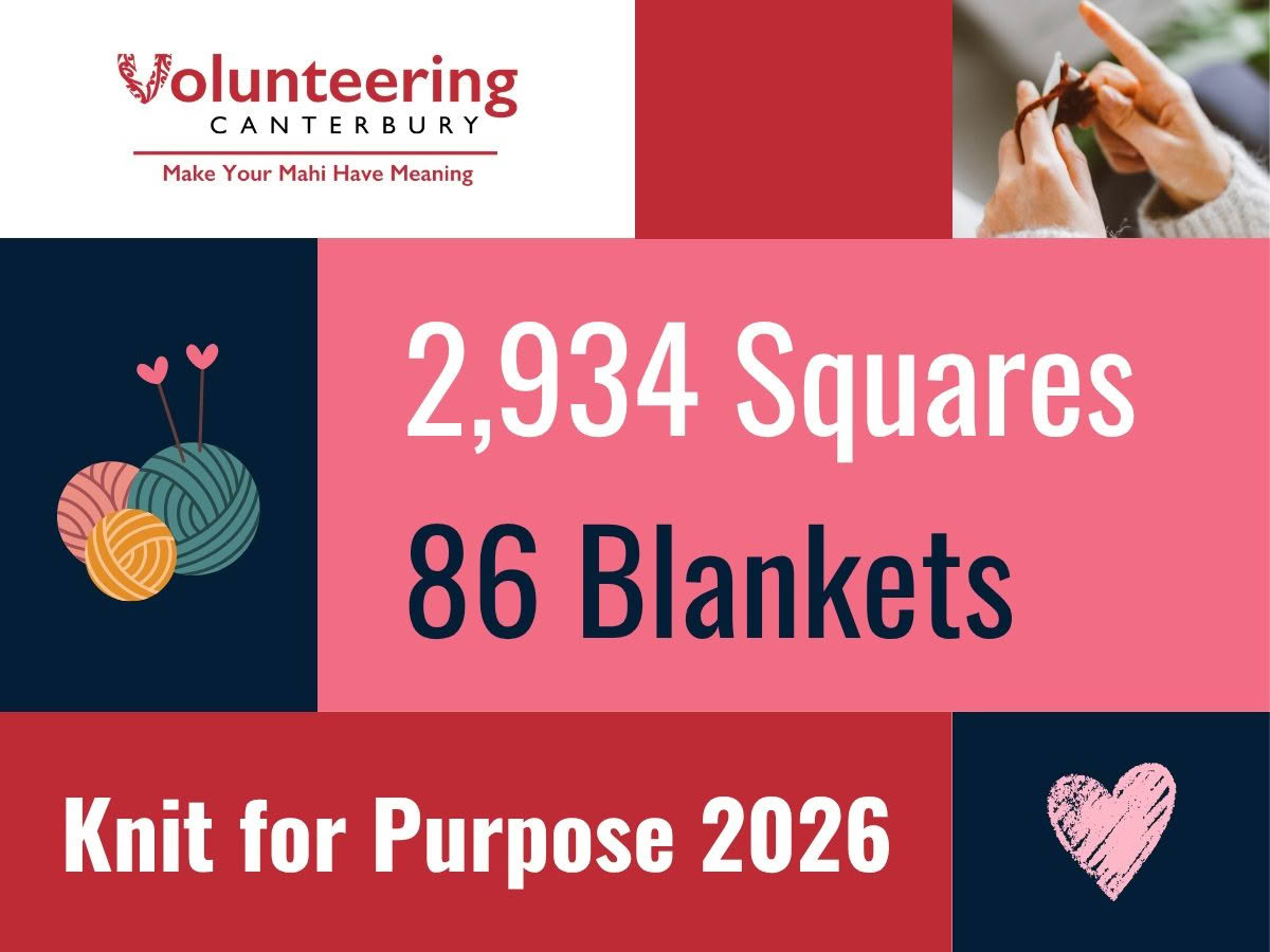 Graphic for Knit for Purpose 2026, showing 2934 squares and 86 blankets.